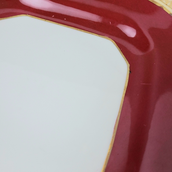 Aynsley Vintage Gold Red White Handled Cake Plate - Picture 5 of 7